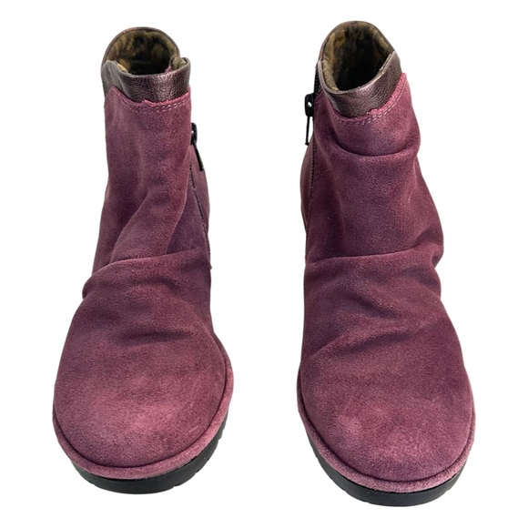 Fly London Suede Wego Scrunch Ankle Boot Leather Size:8 Color:PurpleBurgundy NWT - Picture 6 of 10